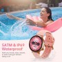 OUKITEL BT60: Quadrante sottile 9.2mm, Schermo HD 1.32", Sport, Fisiologia Femminile, 5ATM Impermeabile, per Android e iOS PINK