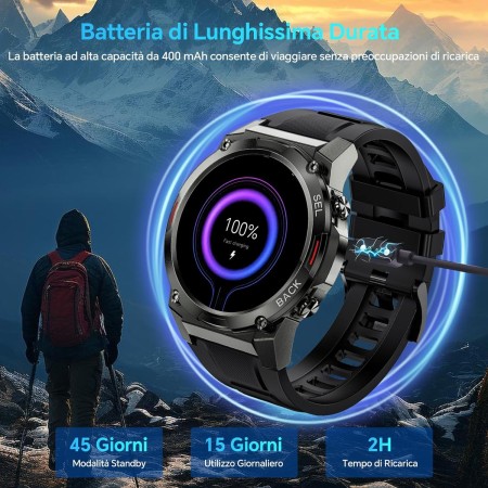 Oukitel BT50 Rugged Military SmartWatch ARANCE WHITE