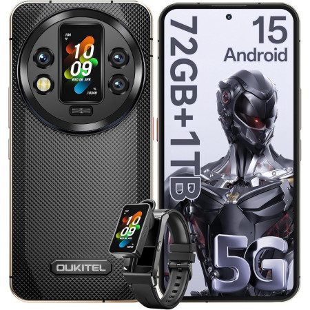 Oukitel WP200 Pro Primo telefono al mondo con auricolare/smartwatch rimovibile,IA,5G, batteria 8800 MAh, Android 15,24GB+1TB NFC