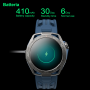 Smartwatch AMOLED Fitness Tracker with Calls, Bluetooth, 100+ Sports Modes, Stopwatch for Android iOS BLUE