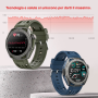 Smartwatch AMOLED Fitness Tracker with Calls, Bluetooth, 100+ Sports Modes, Stopwatch for Android iOS BLUE