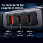 OBA EcoPulse 65W: Il Caricabatterie Rapido GaN Multi-Porta ad Alta Efficienza Con display